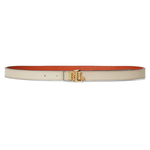 Lauren Ralph Lauren Logo Reversible Leather Skinny Belt